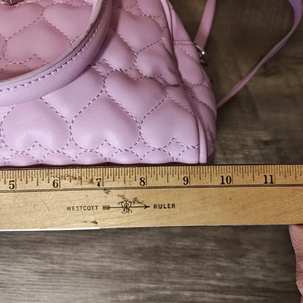 Juicy Couture‎ Satchel Women Small Pink Heart Quilted Crossbody Bag Domed Purse